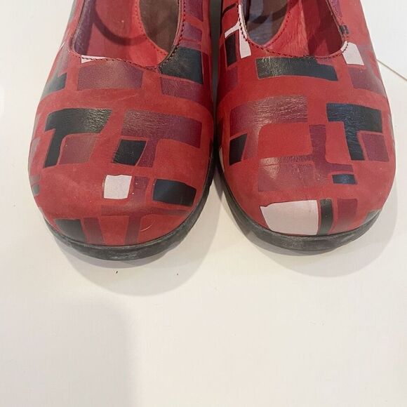 Camper women’s size 6.5 Shoes Heels Slip On Red Leather Lagenlook - Picture 3 of 10